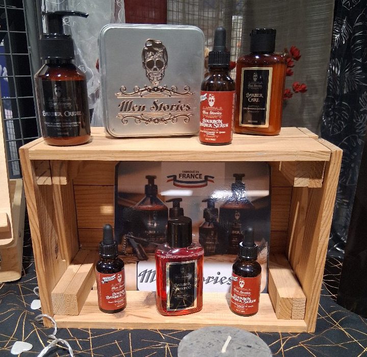 Produits barbe et coiffage Men Stories, fabriqués en France